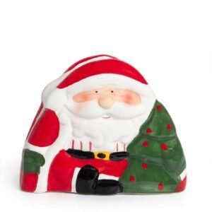Porta-Guardanapo Cerâmica Papai Noel