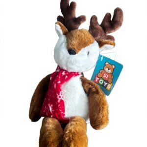 Rena de Natal de Pelúcia com Cachecol